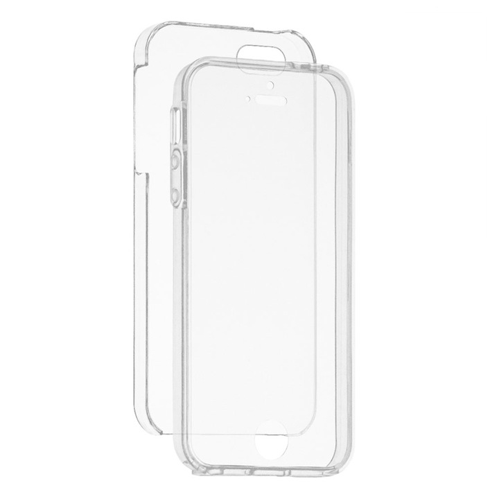 IShield Full Body Mobiltelefon tok, 360°-os, iPhone SE 2020 készülékhez, Elöl és hátul, 2 az 1 -ben, Szilikon és műanyag, Átlátszó
