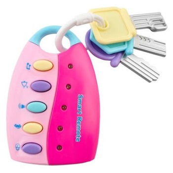 Telecomanda cu chei pentru copii cu sunete reale si lumini, Roz Telecomanda cu chei pentru copii cu sunete reale si lumini, Roz