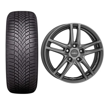 Roata completa Renault Captur janta aliaj Dezent TZ Graphite 6.5x16 + anvelopa iarna Bridgestone Blizzak LM005 215/65R16 98H Roata completa Renault Captur janta aliaj Dezent TZ Graphite 6.5x16 + anvelopa iarna Bridgestone Blizzak LM005 215/65R16 98H
