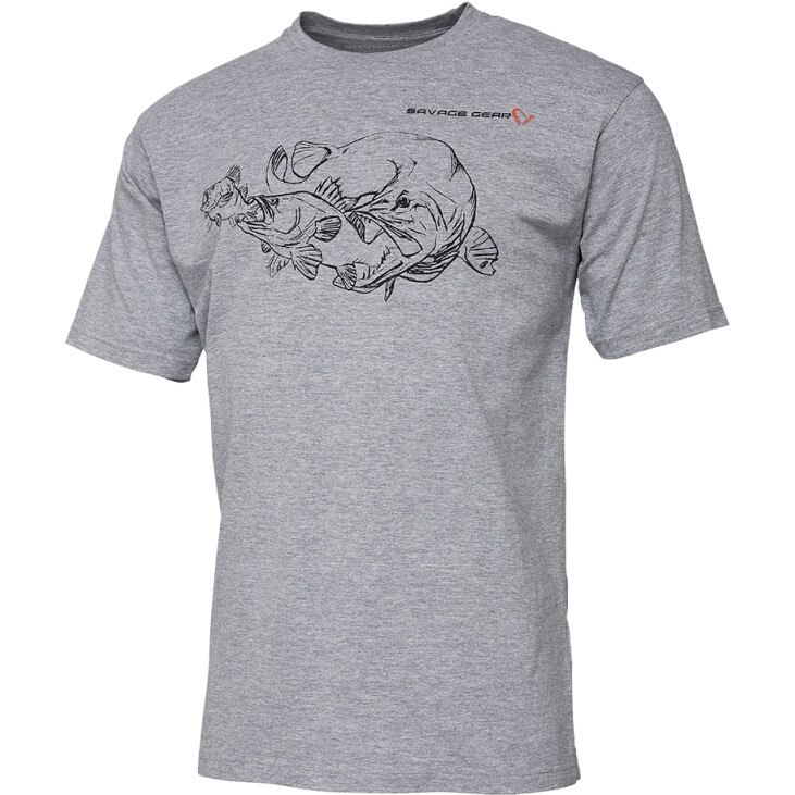 Tricou Savage Gear Cannibal Ink Grey Melange