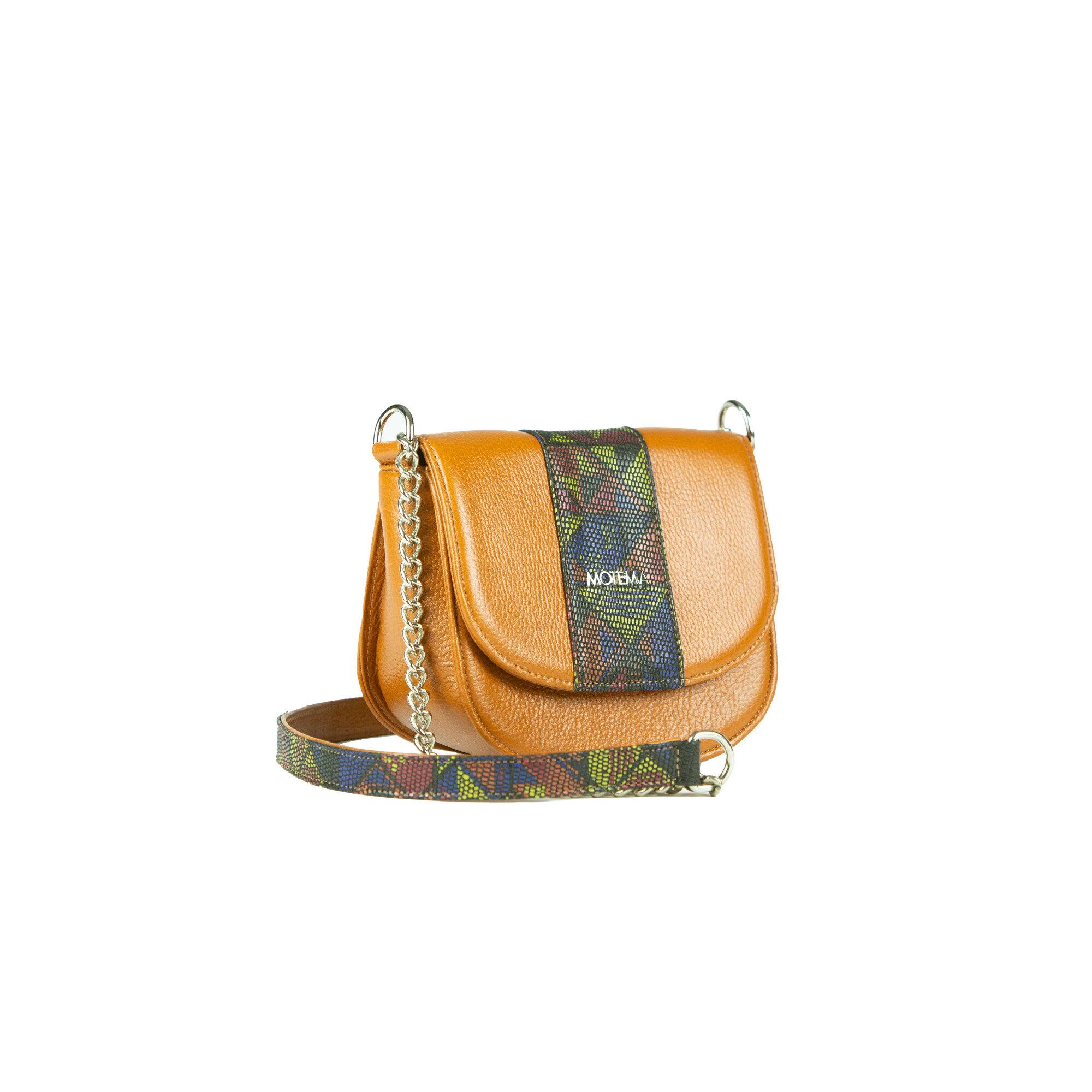 Geanta piele, Florance mini, camel, 11x19x3 cm