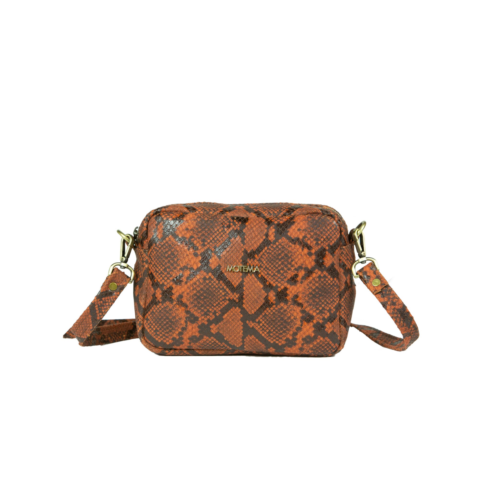 Geanta piele, Claire, caramiziu, 17x21x8 cm