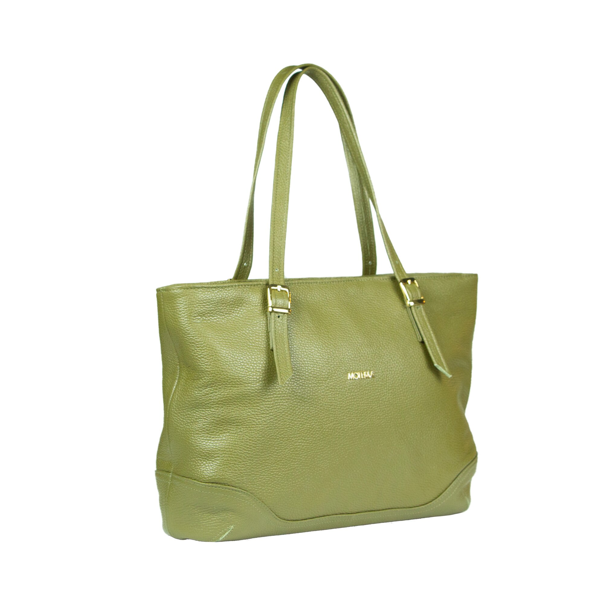 Geanta Motema Fabienne, vernil, piele naturala, 29x43x10 cm