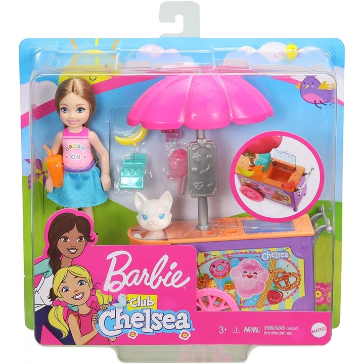 Barbie: szőke hajú Chelsea fagyis kocsival
