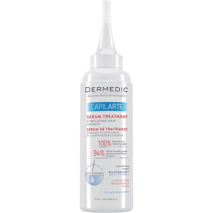 Ser tratament pentru stimularea cresterii parului Dermedic Capilarte, 150 ml