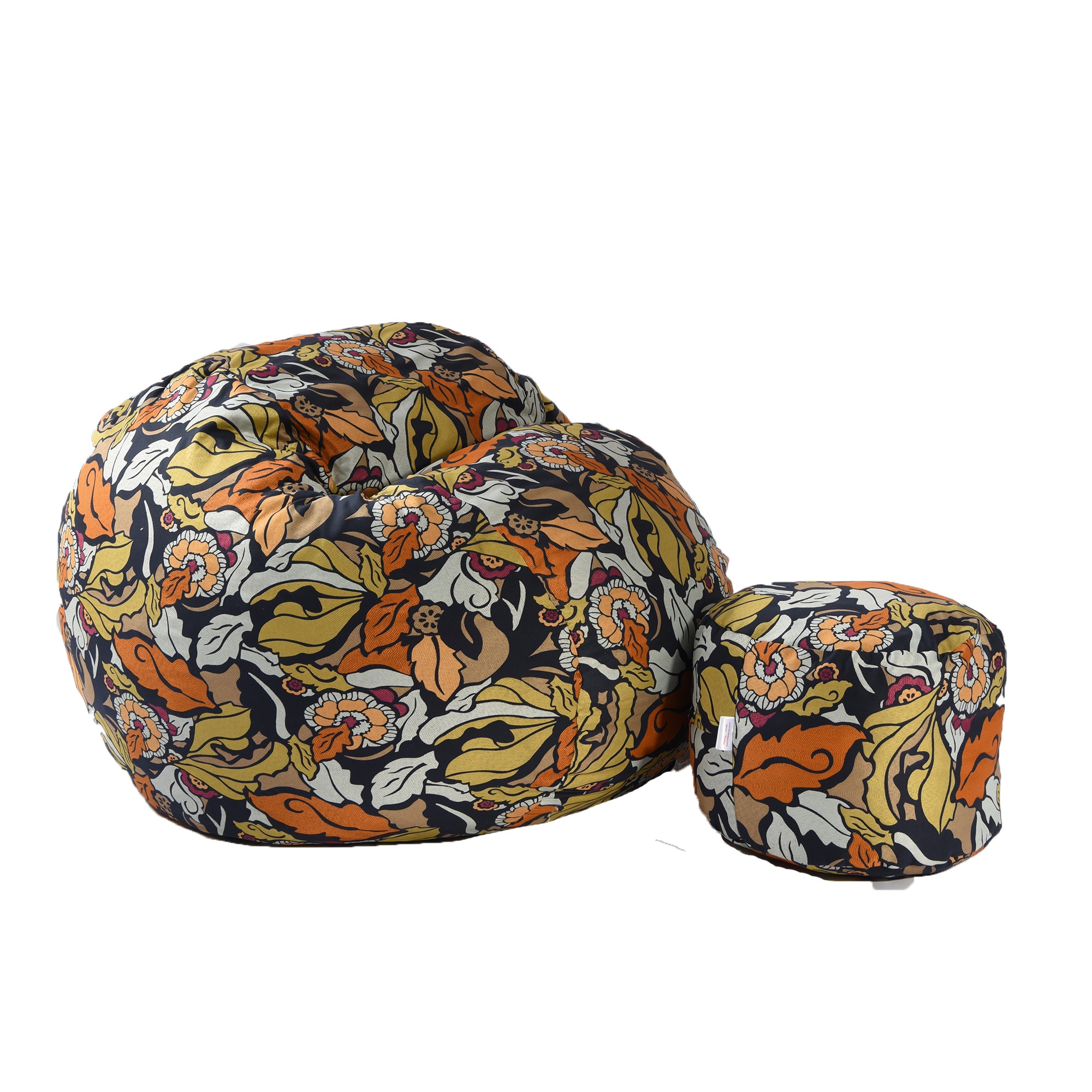 Fotoliu Pufrelax King Size si otoman Fantasy (Gama Premium Textil) umplut cu fulgi de burete memory mix