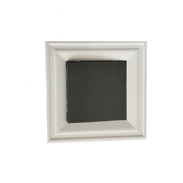 Intrerupator simplu LB Light Classic, negru perlat cu rama alb