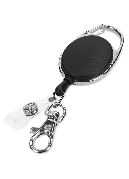 Breloc extensibil cu suport ID, negru, 45057.01