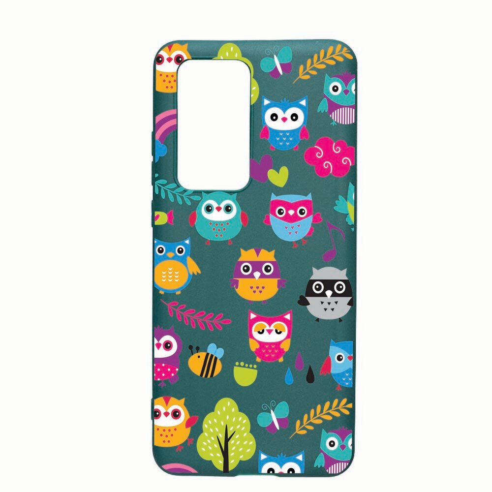 Husa Samsung Galaxy A51, Owl, rezistenta la uzura, anti-alunecare, din silicon Premium, forest green 43