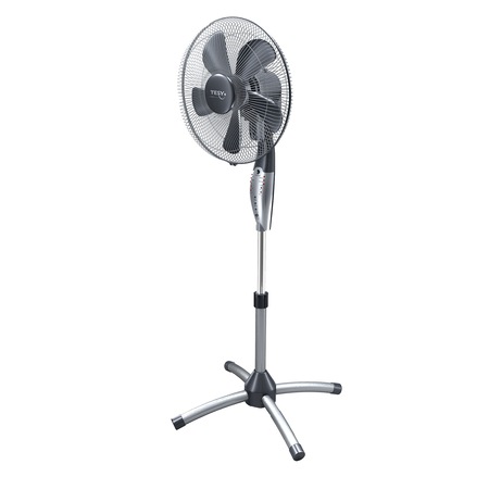 Ventilator cu picior Tesy FS40SCGTP06, 55 W, 40 cm, 3 trepte, Timer, Telecomanda, Gri/Inox