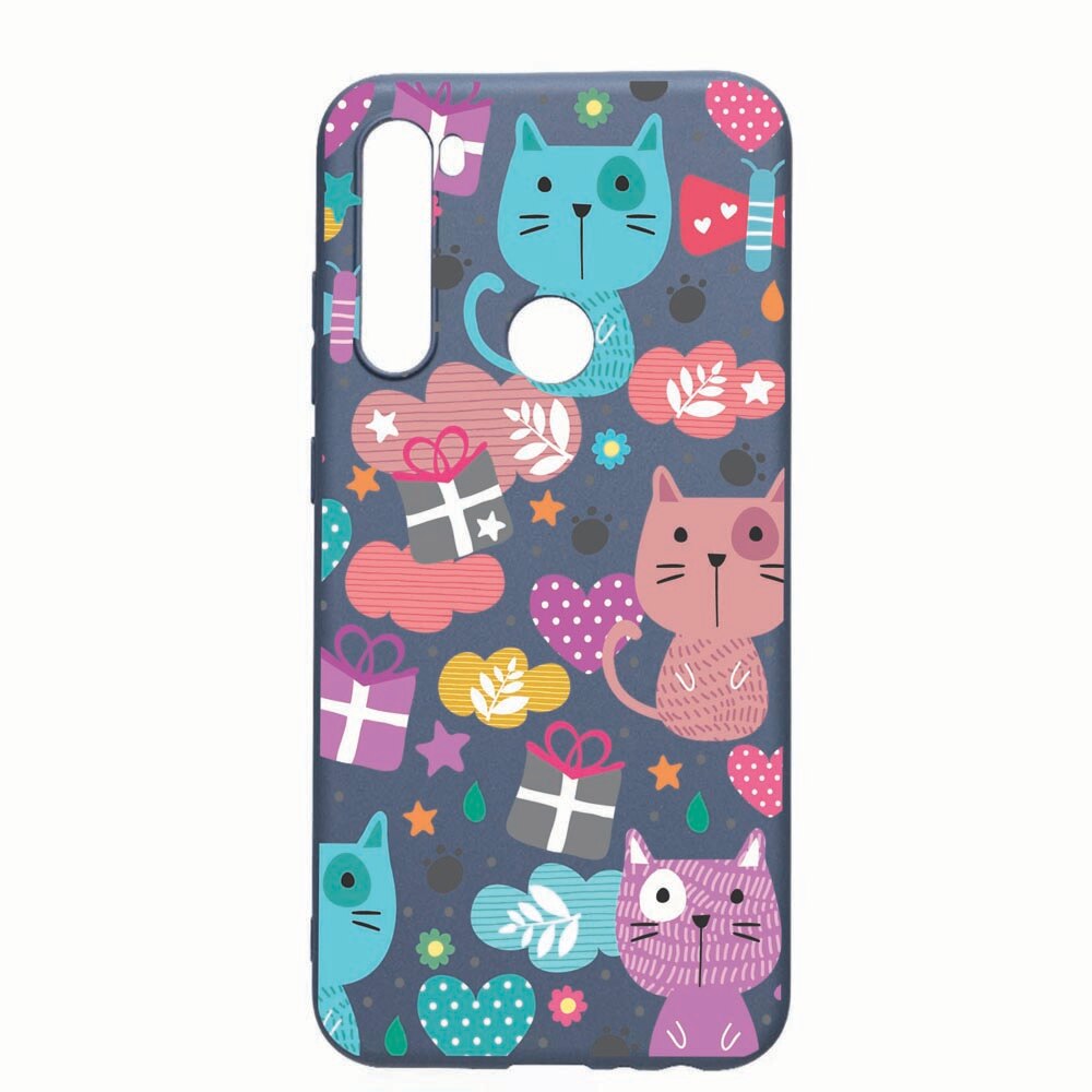 Husa Xiaomi Redmi Note 8, Lovely Cat, rezistenta la uzura, anti-alunecare, din silicon Premium, Alaskan blue 41