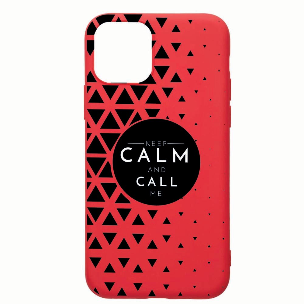 Husa Apple iPhone 11 Pro, Keep Calm, rezistenta la uzura, anti-alunecare, din silicon Premium, red 2