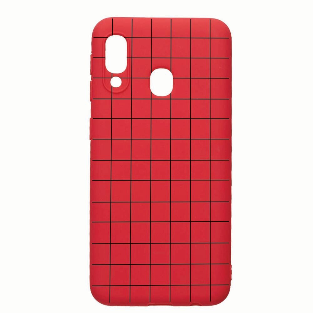 Husa Samsung Galaxy A20e, Grid, rezistenta la uzura, anti-alunecare, din silicon Premium, red 15