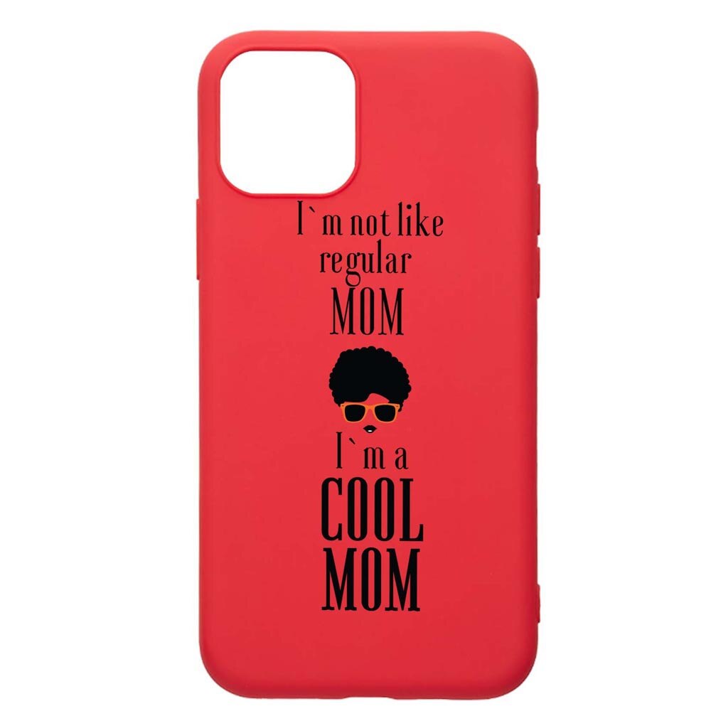 Husa Apple iPhone 12 Mini, Cool Mom, rezistenta la uzura, anti-alunecare, din silicon Premium, red 19