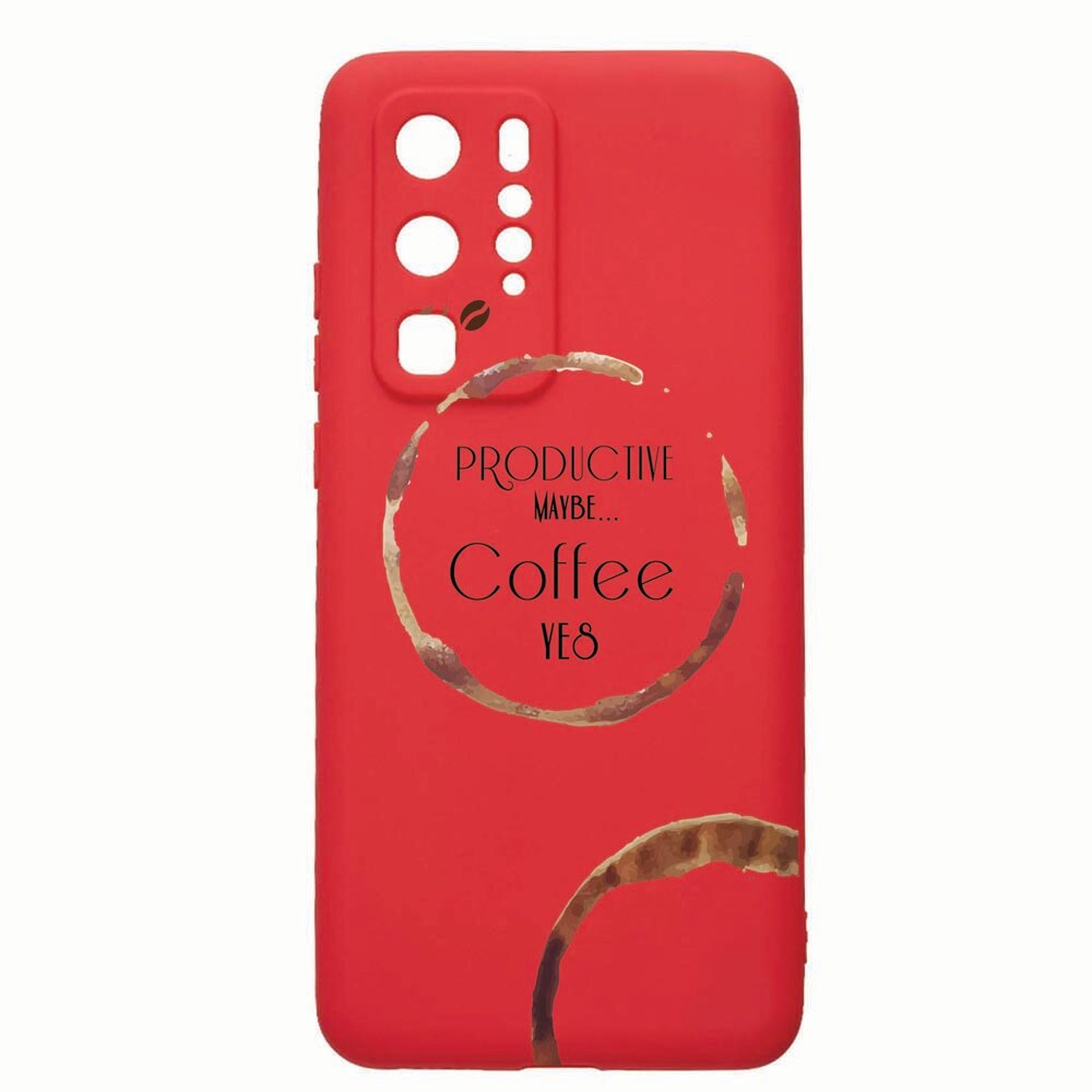 Husa Huawei P40 Pro, Coffee, rezistenta la uzura, anti-alunecare, din silicon Premium, red 33