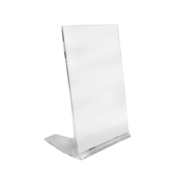 Stand de prezentare Kejea, Inclinare reglabila, Vertical, A4, Transparent