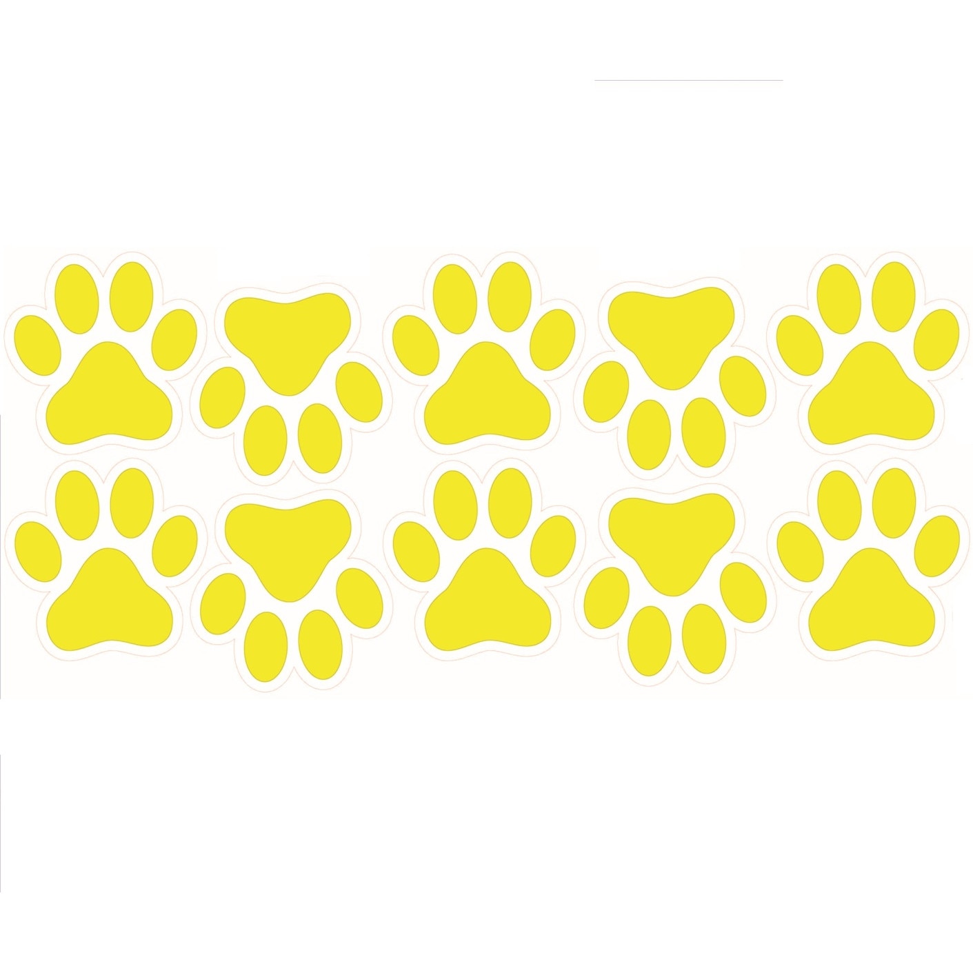 Sticker de Podea - Cale Acces - Urme Labute - Galben - 15x15 cm - set 10 buc