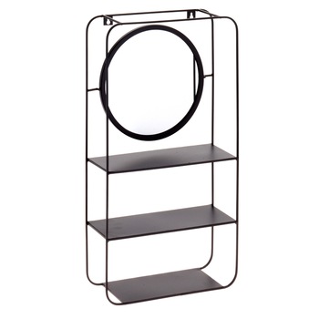 Oglinda 29x55x12 cm cu raft din metal si lemn G 1470 g Oglinda 29x55x12 cm cu raft din metal si lemn G 1470 g