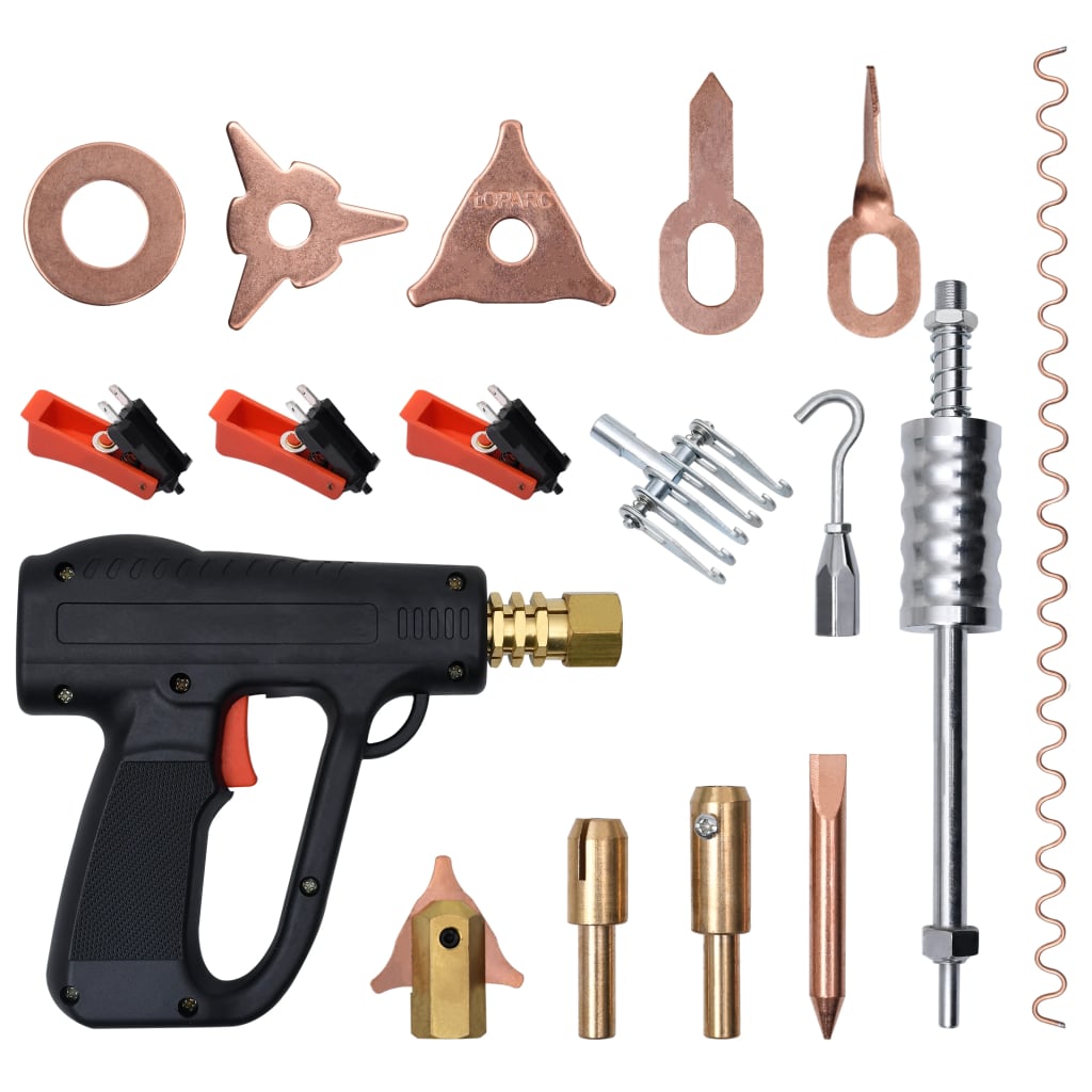 Set sudura reparatii deformari auto fara vopsire, vidaXL, 67 piese, Otel carbon