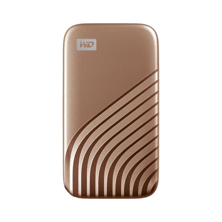 Външен SSD WD 1TB My Passport SSD - Portable SSD, up to 1050MB/s Read and 1000MB/s Write Speeds, USB 3.2 Gen 2 - Gold WDBAGF0010BGD-WESN