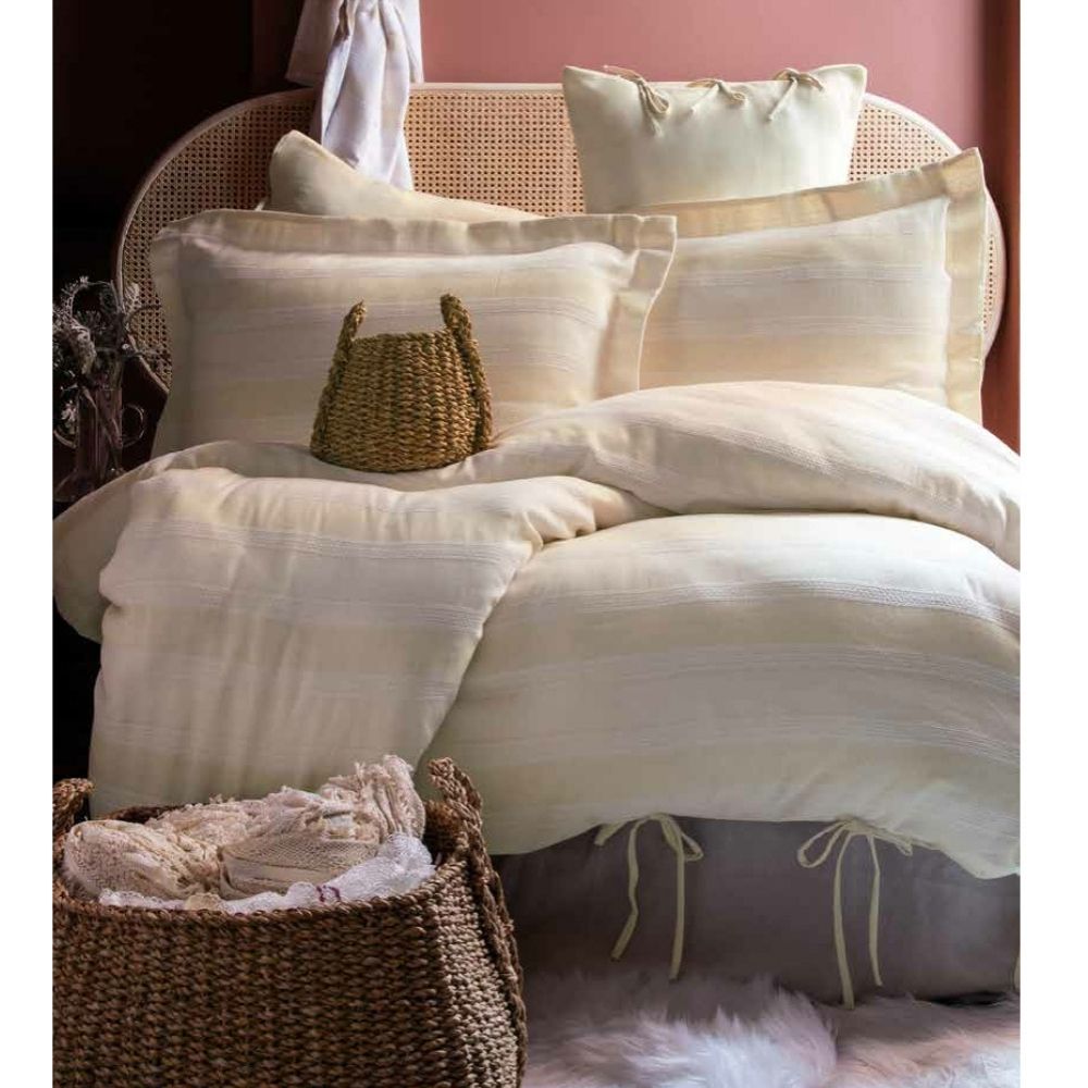 Lenjerie de pat pentru 2 persoane Glaciere, bumbac 100%, Bej