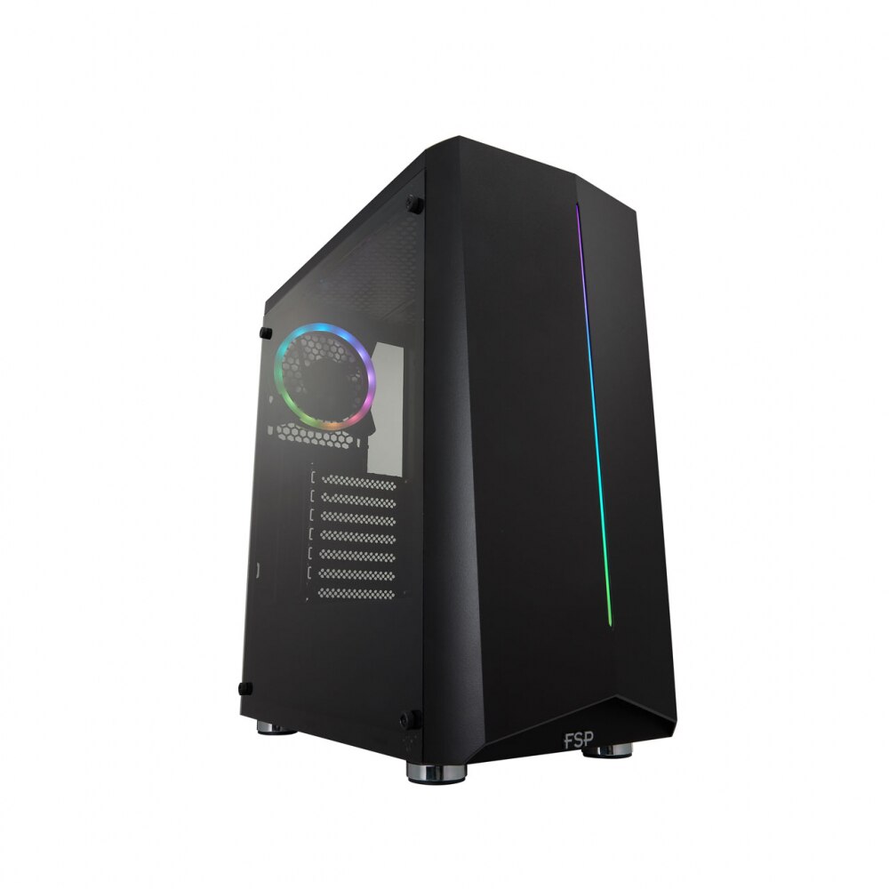 Carcasa FSP CMT151 TG ARGB Mid-tower, Negru