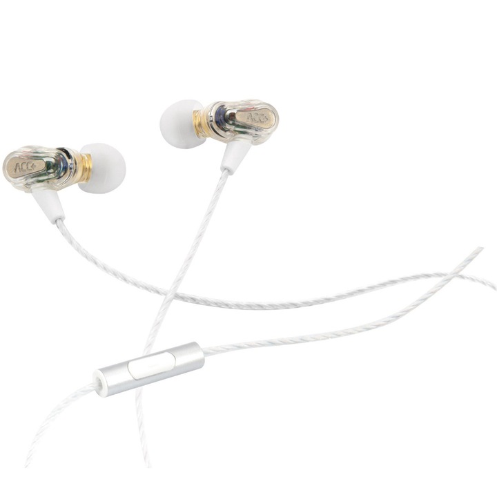 Casti audio MaxCom Soul Pro, In-Ear, Jack 3.5mm, Alb