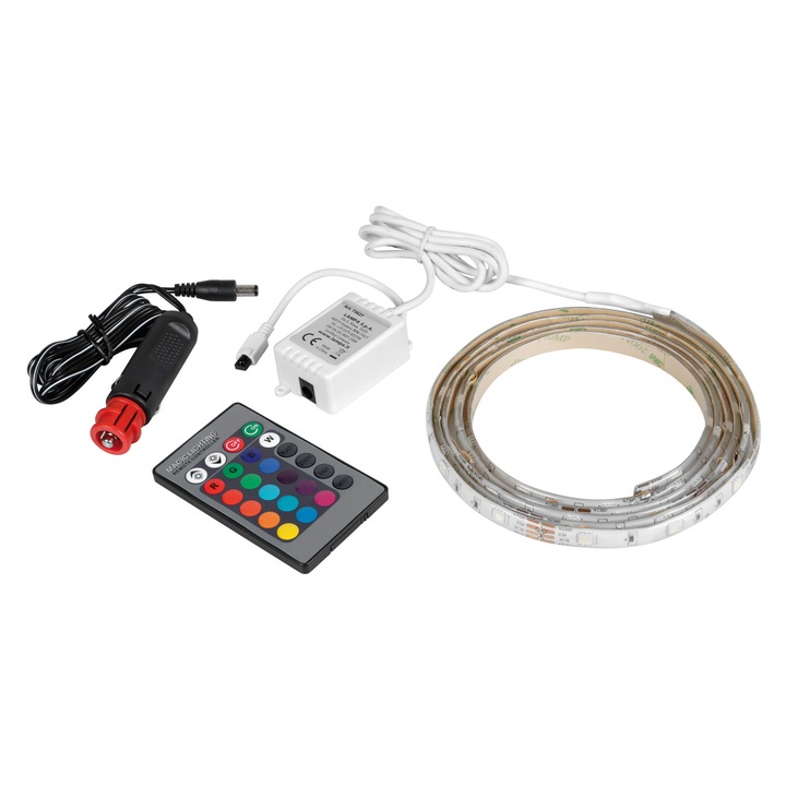 Banda LED RGB cu telecomanda 12/24V - 200cm