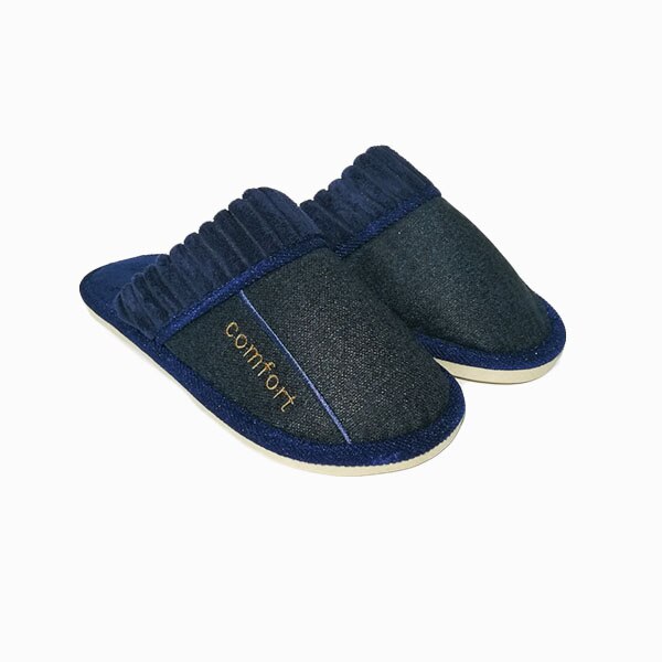 Papuci casa barbati Trendd Comfort, Bleumarin