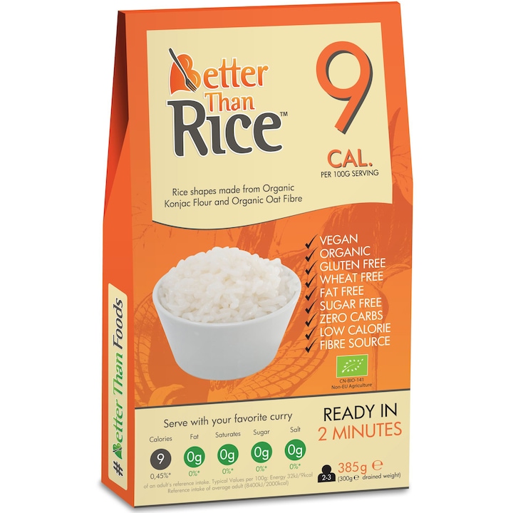Paste sub forma orez Eco din konjac, Better Than Foods, 385g
