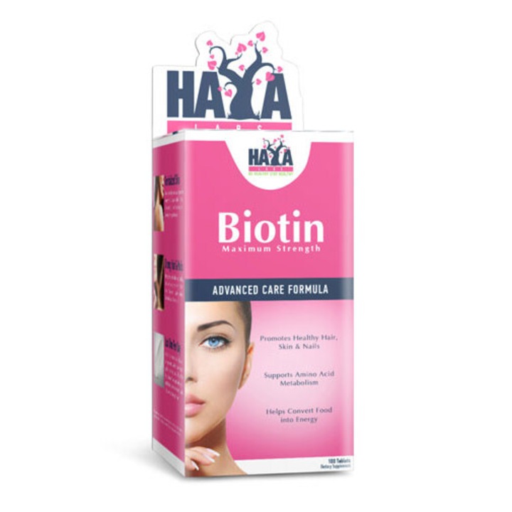 Haya Labs - Biotin Maximum Strength 10 000 mcg. / 100 Tabs - Haj, bőr, köröm