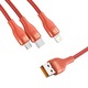 Baseus 3 az 1-ben Flash sorozatú USB adatkábel, USB-C, Micro USB, Lightning, 40 W, 5 A, 1,2 m hossz, Narancssárga