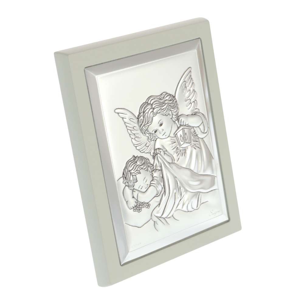 Iconita Ingerul Pazitor Rama Alba 10x13 cm