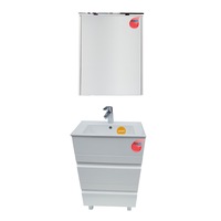 set mobilier baie mdf vopsit 55 cm cu 2 sertare soft close lavoar ceramic roca oglinda dulap 50 cm si lampa led 30 cm imagen 8_0_
0