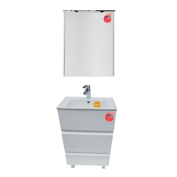 Set mobilier baie Mdf vopsit 55 cm cu 2 sertare soft close, lavoar ceramic Roca, oglinda dulap 50 cm si lampa led 30 cm Set mobilier baie Mdf vopsit 55 cm cu 2 sertare soft close, lavoar ceramic Roca, oglinda dulap 50 cm si lampa led 30 cm