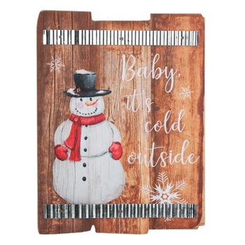 Decoratiune,model cu om de zapada,pe baza pe lemn,30x39 cm Decoratiune,model cu om de zapada,pe baza pe lemn,30x39 cm