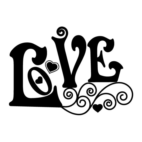 Sticker decorativ perete / geam si auto, LOVE, 30x27cm