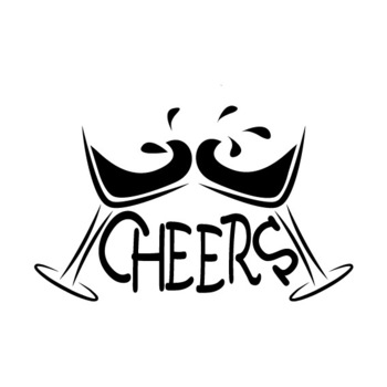 Sticker decorativ perete / geam, cheers, 30x18cm Sticker decorativ perete / geam, cheers, 30x18cm