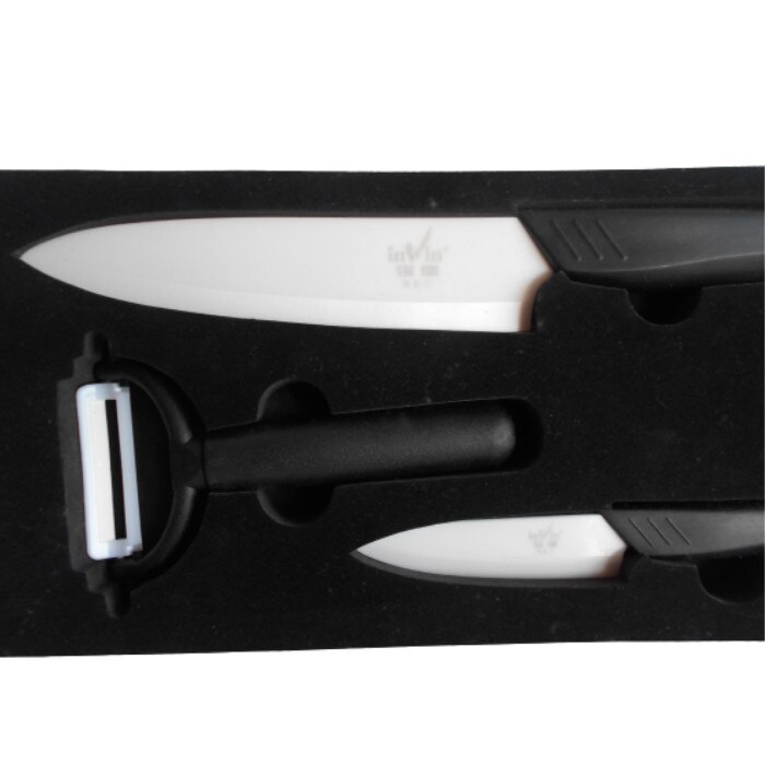 Set cutite Ceramica INWIN 2 Cutite + 1 Curatator , Negru