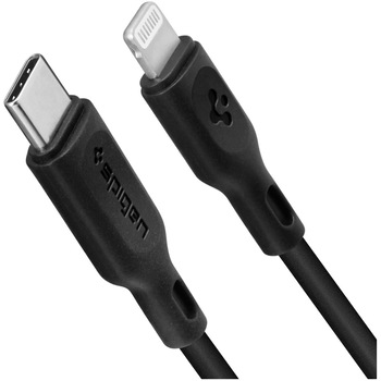 Cablu de date Spigen C10CL, Type-C - Lightning, 0.9m, QC 3.0, 2 buc in pachet, Black Cablu de date Spigen C10CL, Type-C - Lightning, 0.9m, QC 3.0, 2 buc in pachet, Black