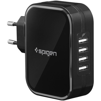 Incarcator retea Spigen F401, 4xUSB, QC 3.0, 2.4A, Black Incarcator retea Spigen F401, 4xUSB, QC 3.0, 2.4A, Black