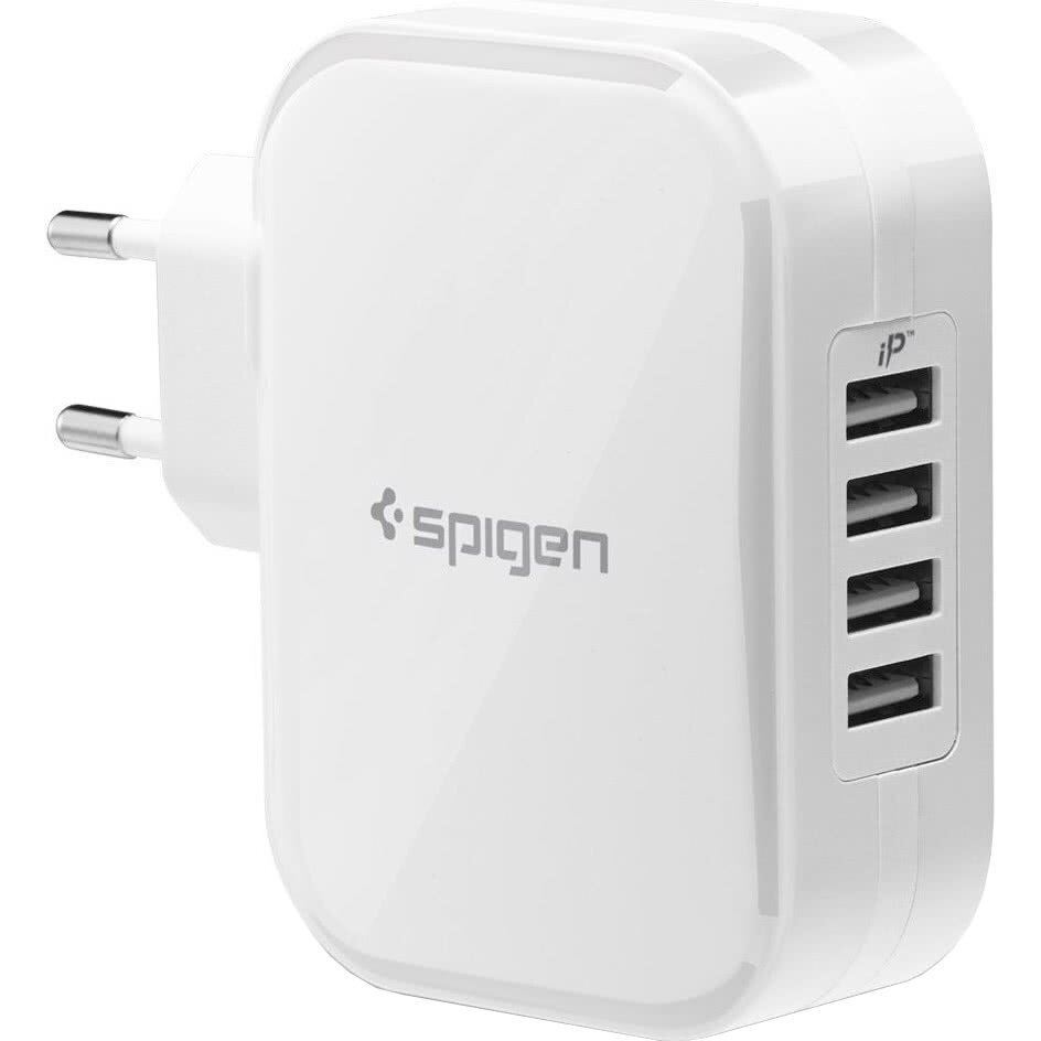 Incarcator retea Spigen F401, 4xUSB, QC 3.0, 2.4A, White
