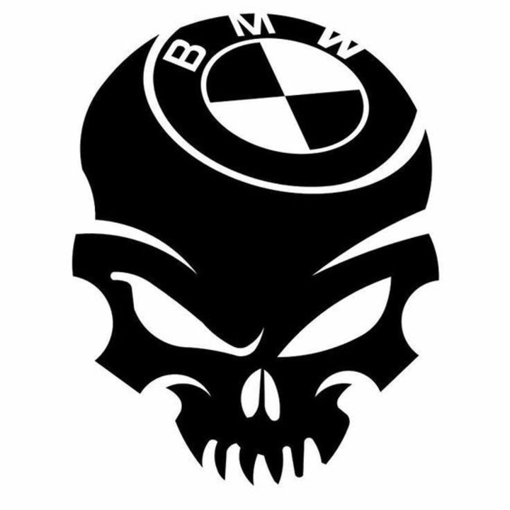 Sticker decorativ auto, BMW skull, 12x15cm, negru
