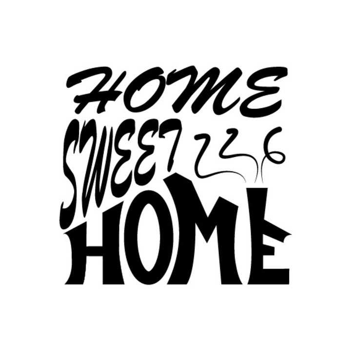 Sticker decorativ perete / geam, home sweet home, 30x28cm