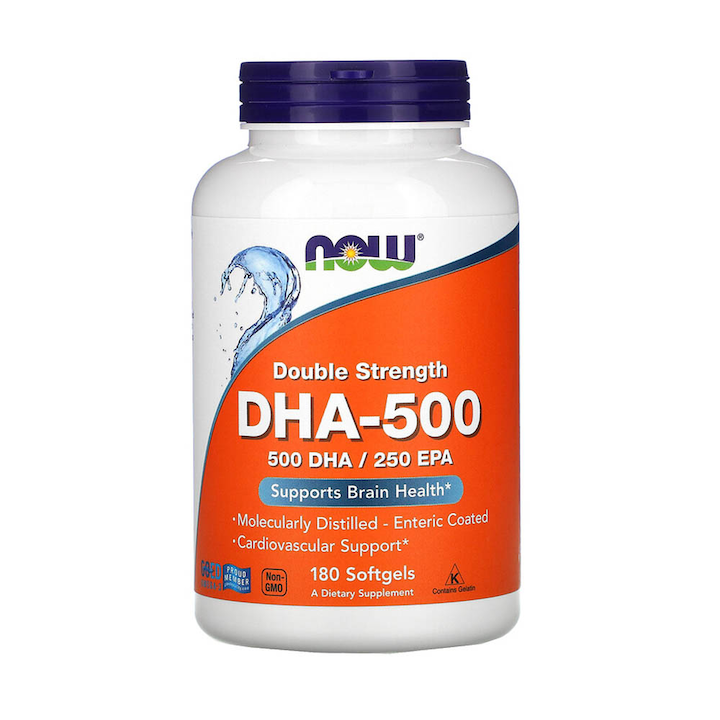 DHA-500 Omega 3, 500 DHA 250 EPA, Now Foods, 180 capsule