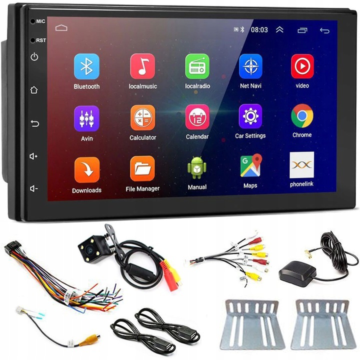 Player auto Farrot™ Android 13.0, 1/16 RAM, 2DiN, Radio FM, Navigatie, GPS, Ecran 7'', Bluetooth, Touchscreen, Camera de marsarier, negro