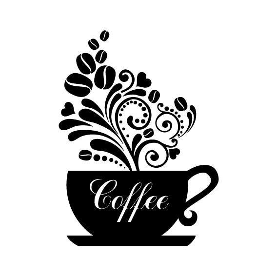 Sticker decorativ perete / geam, coffee, 22x30cm