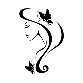 Sticker decorativ perete / geam, girl and butterflies, 27x40cm Sticker decorativ perete / geam, girl and butterflies, 27x40cm