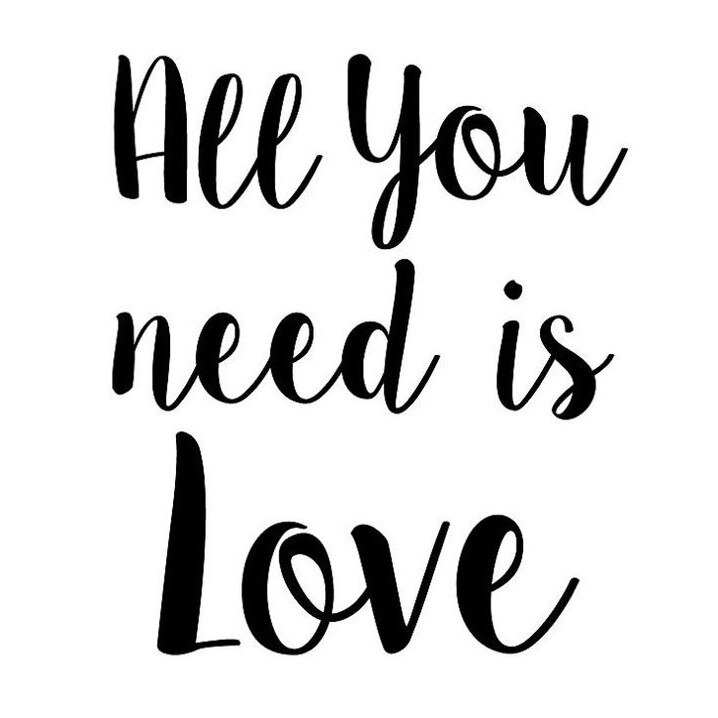 Sticker decorativ perete / geam, all you need is love, 21x25cm