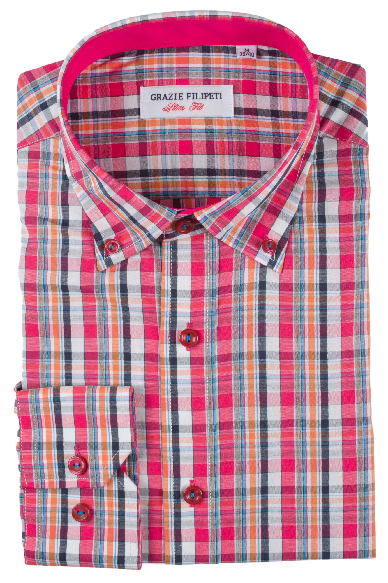 Camasa Grazie Filipeti Slim roz in carouri S(37/38)